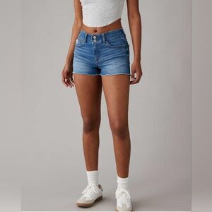 AE Next Level Stretch High-Waisted Denim Short Short Size 00 in Classic DenimNWT